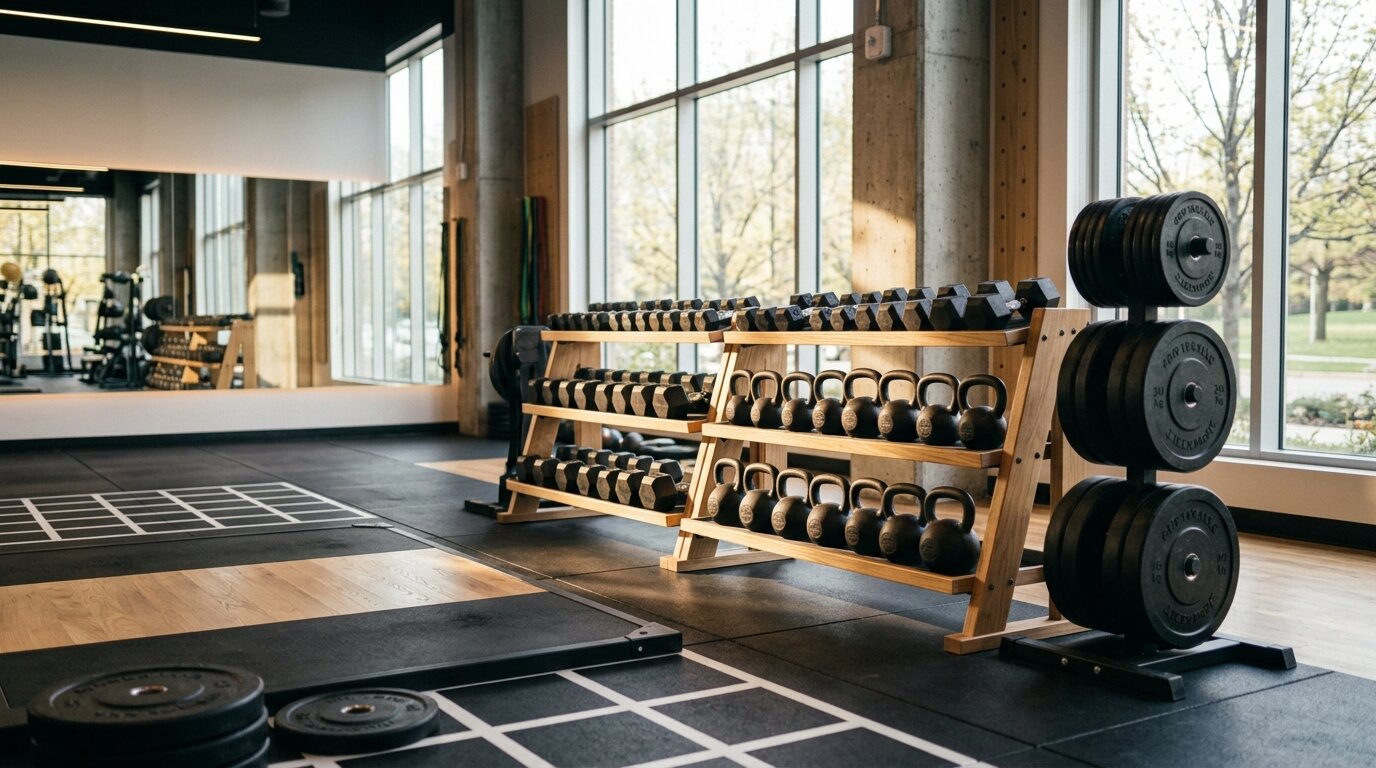 Zona pesi e attrezzatura della palestra