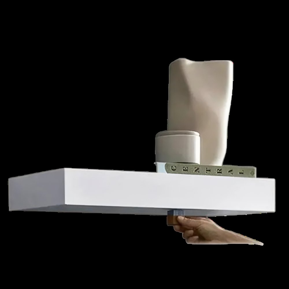 InvisiShelf floating wall shelf with concealed safe underneath