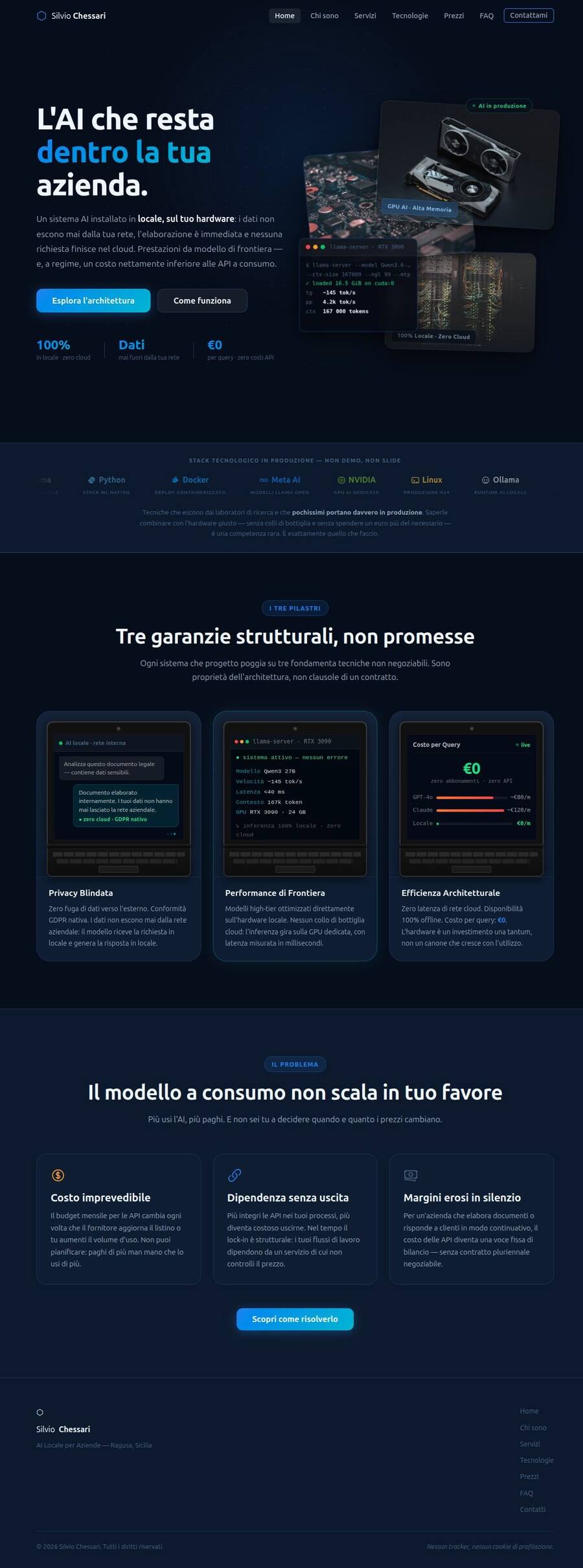 Anteprima del sito: Sito vetrina per servizi tecnologici su misura