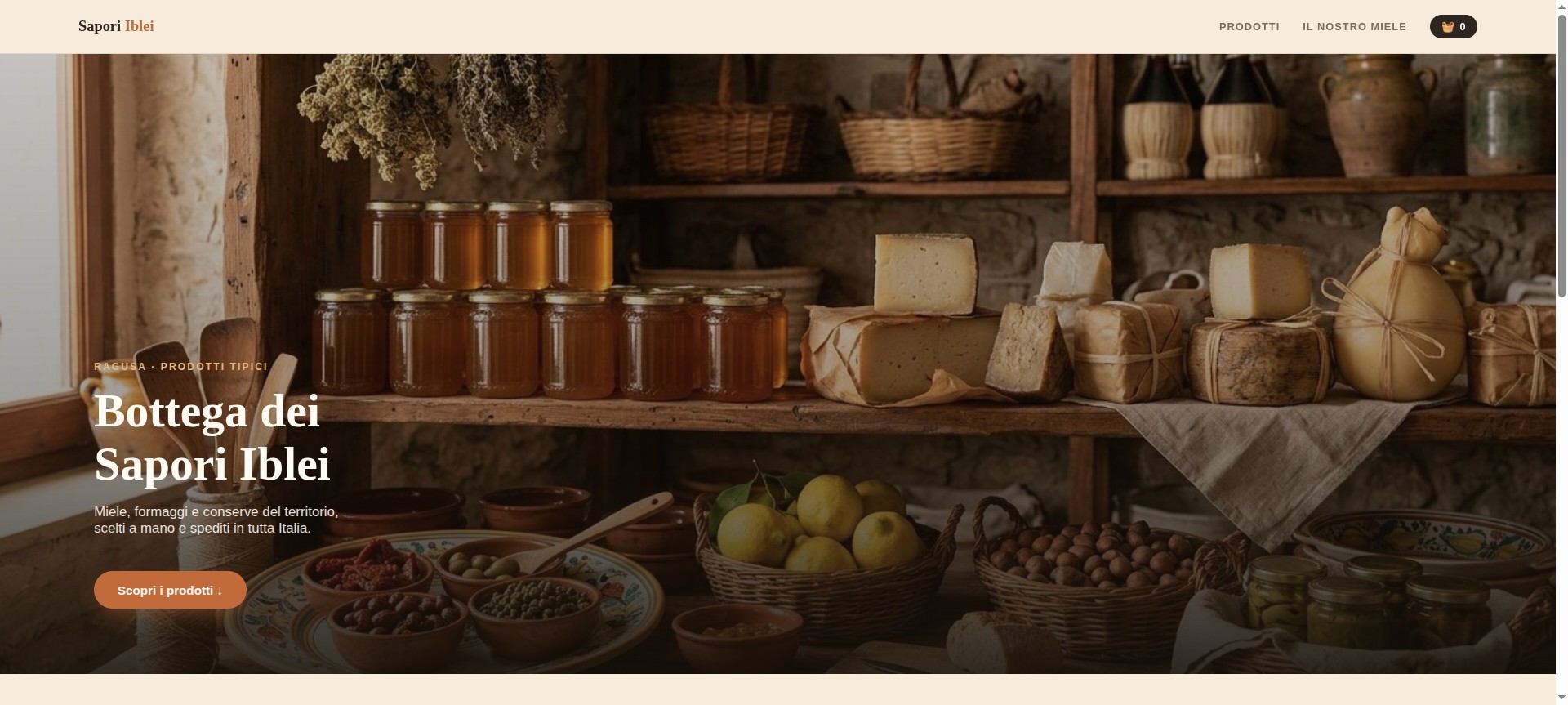 Anteprima del sito: Bottega dei Sapori Iblei